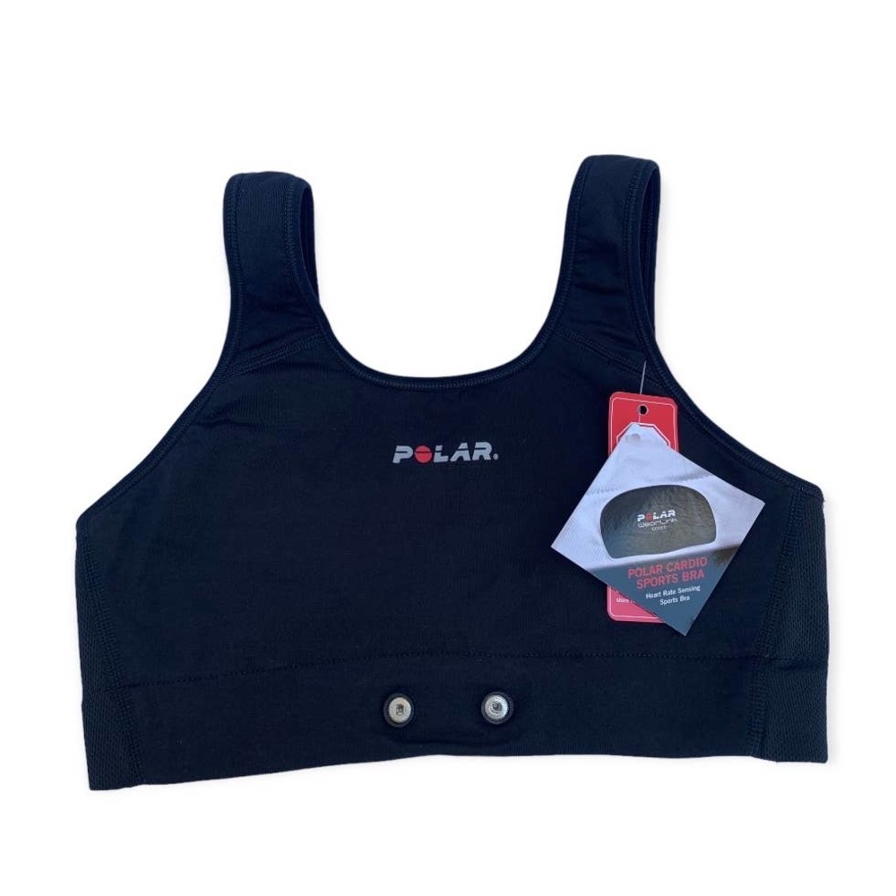 NWT Polar Cardio Heart Rate Sensing Sport Bra. Bla